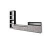 Ensemble meuble tv effet bois ciment 310x35x186cm