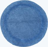 Homescapes Tapis de bain rond Bleu 80 cm Coton
