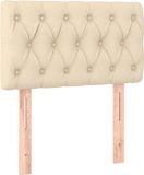 vidaXL Hoofdbord - 80x7x78/88 cm - Stof - Crèmekleurig