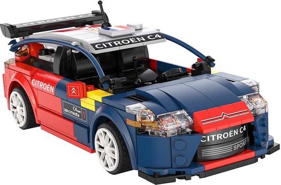 DQB DeQUBE Elke bricks - Citroën C4 WRC (Sebastian LOEB) - bouwpakket - met R/C en app-besturing - officieel Citroen product - 329 delen - + 6 jaar - schaal 1:18 (DEQUBE 927DE51078)