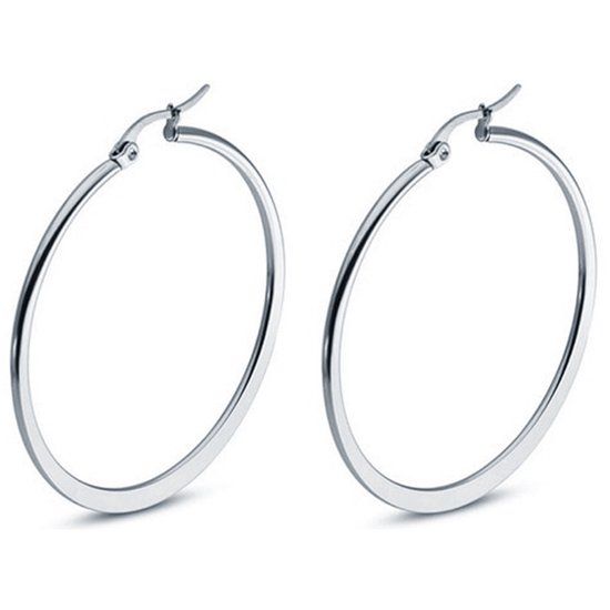 Cilla Jewels Hoop Oorringen Edelstaal Zilverkleurig-40mm