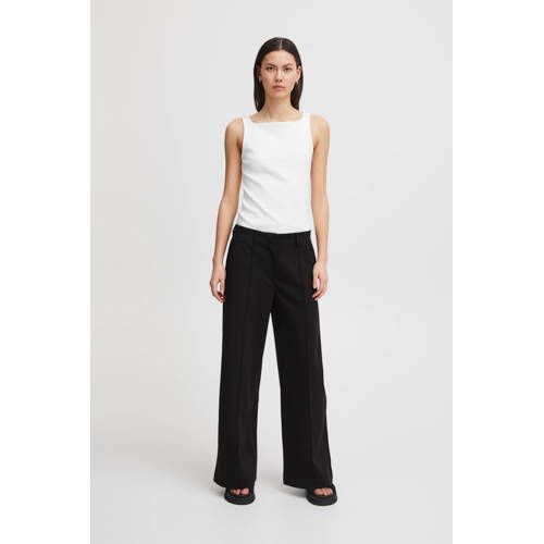 ICHI IHKATE Wide Leg Broek - Zwart - Dames
