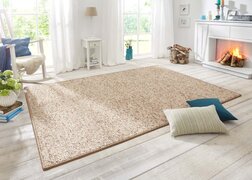 BT Carpet Vloerkleed Wol-optiek - beige/bruin 80x150 cm