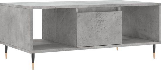 vidaXL Salontafel 90x50x36,5 cm bewerkt hout betongrijs