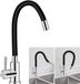 Robinet de cuisine flexible avec bec pivotant à 360 degrés - Inox - Robinet économe en eau - Noir - Eau chaude et froide - Design moderne.