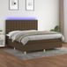 Maison Exclusive - Lit boxspring avec matelas et éclairage LED, brun foncé, 160x200 cm, textile