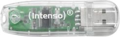 Intenso Rainbow Line USB-stick, 32 GB, USB 2.0, transparant, zwart