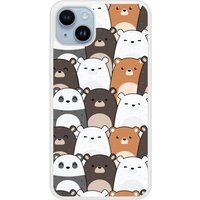 Apple Bedrukt siliconen hoesje compatibel met iPhone 14 Plus Réunion de Nounours