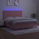 Maison Exclusive - Lit boxspring avec matelas et éclairage LED, rose, 160x200 cm, velours