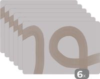 KitchenYeah Placemat Set - Pastel Abstract Design - 6 Pack - 45x30 cm - Multicolor - Vinyl