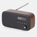 Unyqoos® Radio numérique sans fil (DAB, FM) – Design noyer vintage, pile & micro-USB, stéréo 3W, 60 stations mémorisables, horloge numérique