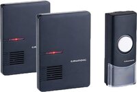 Grundig Draadloze Deurbel Set - 2 Ontvangers + LED - Zwart