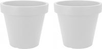 Merkloos Prosperplast Bloempot/plantenpot voor binnen en buiten - 3x - D40 x H35 cm - wit - kunststof
