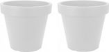 Merkloos Prosperplast Bloempot/plantenpot voor binnen en buiten - 3x - D40 x H35 cm - wit - kunststof