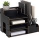 Merkloos Relaxdays documentenbak - zwart - 37x28x29 cm - met opbergruimte