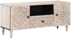 vidaXL meuble TV blanc 105 x 33,5 x 46 cm bois de manguier massif