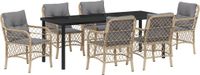 vidaXL Tuinset, 7-delig, beige, polyrotan
