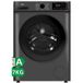 CHiQ JW75883G machine à laver à chargement frontal, gris foncé, classe énergétique A, tambour de 530 mm, 1200 tr/min, 16 programmes, lavage à la vapeur et fonction de lavage intelligent 1-Touch