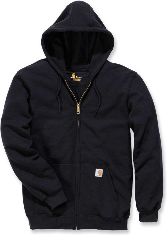 Carhartt K122 Midweight Zip-Front Hooded Sweatshirt - Black - XXL (valt als XXXL)
