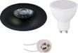 BES LED GU10 Inbouwspot Set - Mat Zwart - Inbouw Rond - Pragmi Nora Pro - 4W - Warm Wit 3000K - Ø82mm