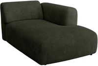 Vente-unique Chaise longue rechts module met armleuning in groene stof van Maison Céphy POGNI