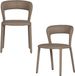 WOOOD Noble Eetkamerstoelen - Leerlook - Zand - Set van 2