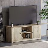 Home Discount Panama TV-kast met plat scherm, 2 deuren Modern design - Beige - 120 x 40 x 50 cm