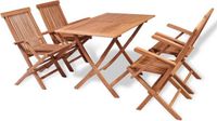 vidaXL 5-delige Tuinset massief teakhout