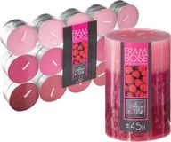 Atmosphera Geurkaarsen set - 1x stompkaars en 30x theelichtjes - Framboos