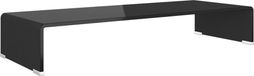 Syfax Tv-meubel/monitorverhoger zwart 80x30x13 cm glas