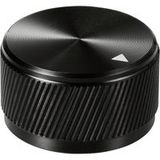 TRU COMPONENTS TC-11613816 Draaiknop Met knopmarkering Zwart (Ø x h) 30 mm x 17 mm Aluminium 1 stuk(s)
