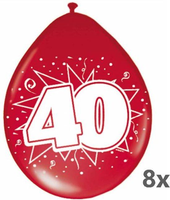 Folat - Ballonnen - 40 Jaar getrouwd - Robijn - 8st.