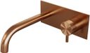 Brauer Copper Edition Inbouw Wastafelmengkraan met Gebogen Uitloop en Afdekplaat Model B1 Koper Geborsteld PVD