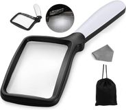 Merkloos Vergrootglas met licht - Leesloep - Lezen en hobby - Groot rechthoekig formaat - 3x vergroting - Zwart