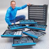 Datona® Gereedschapswagen tech-line 80 cm + 273-delige gereedschapsset - Zwart