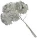 Mopec Verpakking met 12 knopen met 6 bloemen, met glitter, zilverkleurig, stof, wit, 4 x 8 x 5 cm