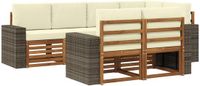 vidaXL - Buiten - bank - set - 7 - st - Natuurlijk - en - Crème - Polyester