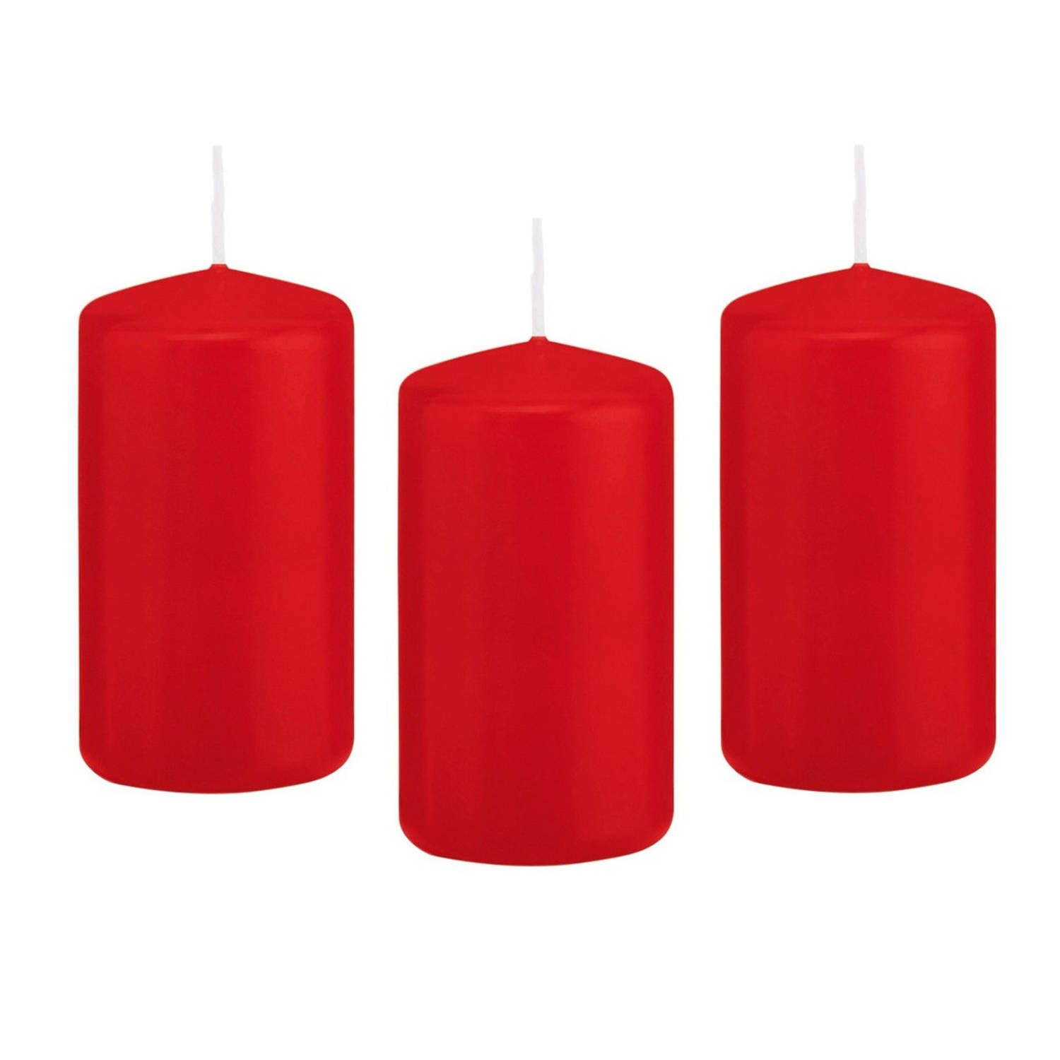 Trend Candles 8x Rode cilinderkaars/stompkaars 6 x 12 cm - Geurloos - 40 branduren