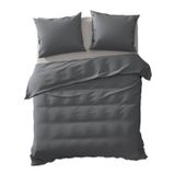 Yellow Panda Yellow Percale Dekbedovertrek - Eenpersoons - 140x200/220 cm - Steel Grey
