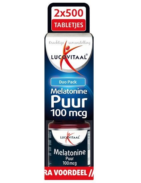 Lucovitaal Melatonine Puur 100mcg Duo Tabletten 2x500st