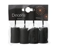 Decoris Kandelaar ijzer d2.3h9.2 cm zwart 4st