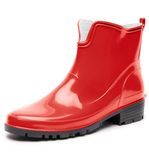 Ladeheid LA-LMG-930-Elke Dames Regenlaarzen - Rubber - Enkelhoogte - PVC - Waterdicht – Rood – 42