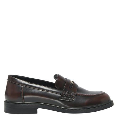 ONLY Onllux-12 Button imitatieleren loafers - donkerbruin
