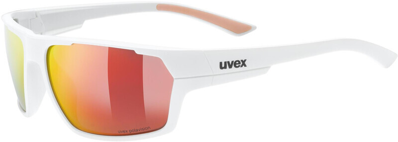 UVEX Sportstyle 233 P Glasses, wit/rood