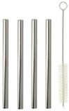 Metaltex - Set van 4 herbruikbare rietjes - Inox zwart