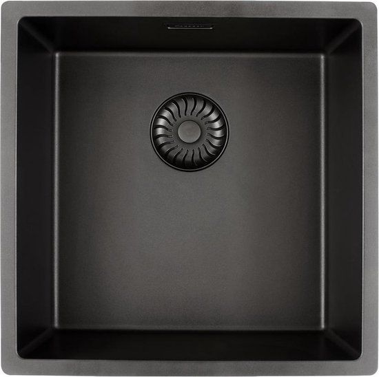 Caressi CAGRPP40BK-FL Black-Line spoelbak - Vlakinbow - Zwart