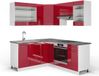 Vicco Hoekkeuken Fame-Line, Bordeaux hoogglans/Wit, 190 x 160 cm, WB Antraciet