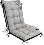 Amazinggirl Tuinstoelkussens Hoge Rug Set: 2x 50x120 cm - Grijs