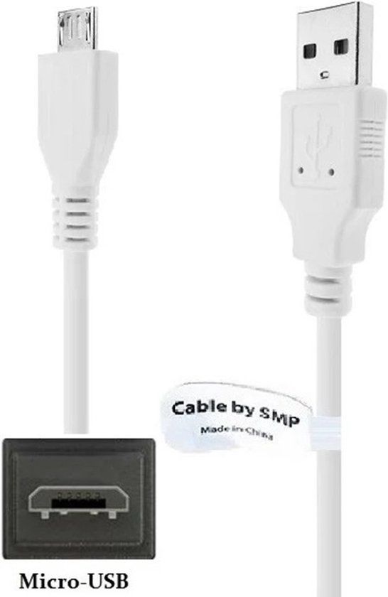 OneOne 0,5m Micro USB kabel - Wit - Extra sterke laadkabel