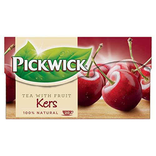 Pickwick Vruchtenthee Kers, Zwarte Thee met Stukjes Kers (240 Theezakjes, 100% Natuurlijk), 12 x 20 Zakjes